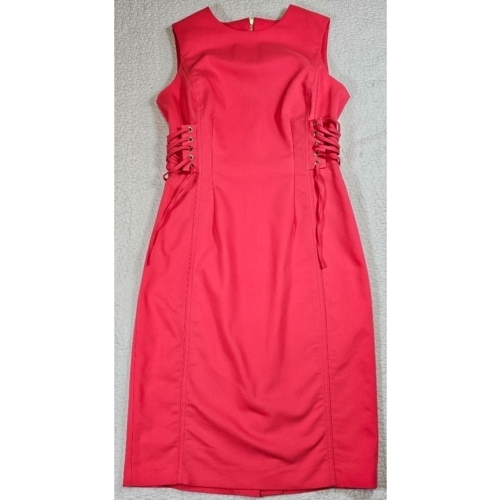 Calvin Klein Pink Corset Ties Sheath Dress